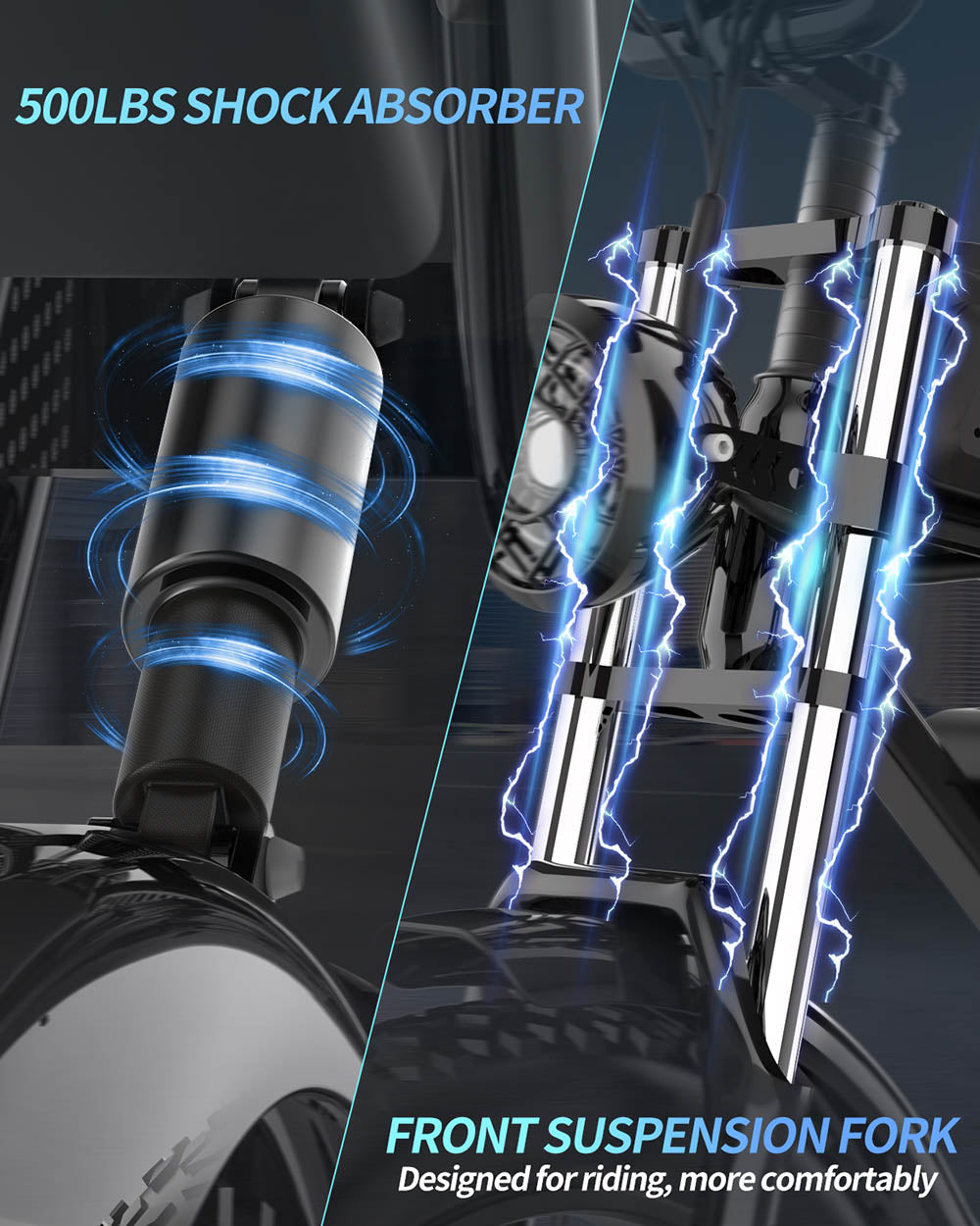 Terénní elektrické kolo Ridstar Q20 Pro, tlusté pneumatiky 20*4 palce, 2x1000W motor 52V 20AH, dvojitá baterie, maximální rychlost 55 km/h, maximální dojezd 290 km