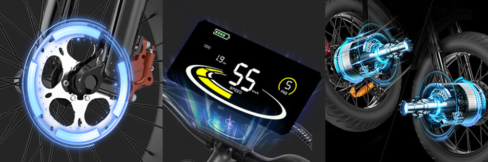 Terénní elektrické kolo Ridstar Q20 Pro, tlusté pneumatiky 20*4 palce, 2x1000W motor 52V 20AH, dvojitá baterie, maximální rychlost 55 km/h, maximální dojezd 290 km