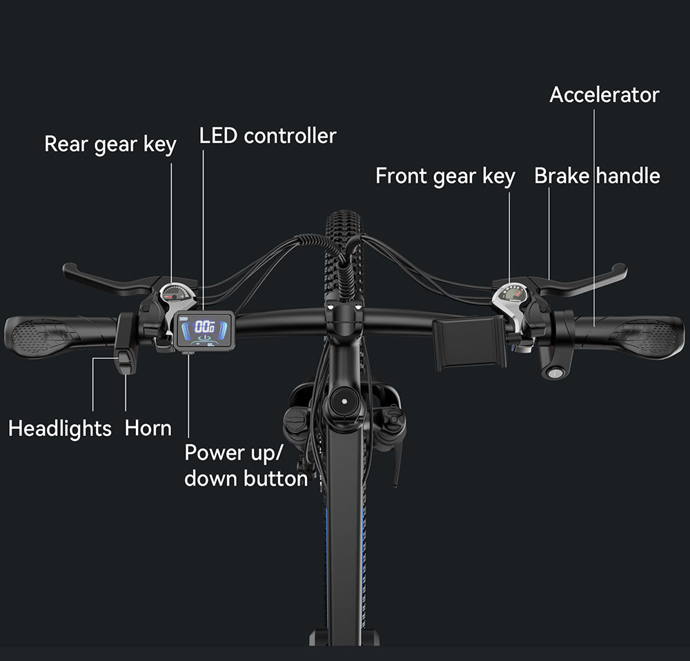 Elektrokolo Ridstar S29 Pro, motor 1000 W, baterie 48 V 15,6 Ah, pneumatiky 29*2,1 palce, maximální rychlost 48 km/h, dojezd 60 km, mechanická kotoučová brzda, tlumení předních nárazů, řazení Shimano 21 rychlostí
