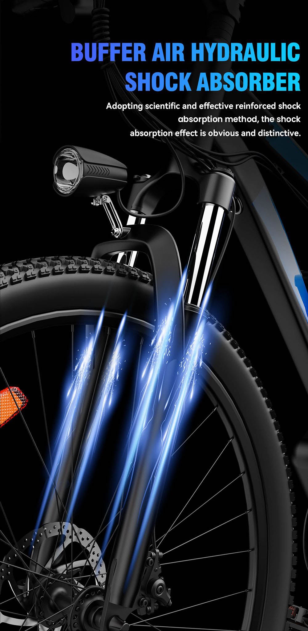 Elektrokolo Ridstar S29 Pro, motor 1000 W, baterie 48 V 15,6 Ah, pneumatiky 29*2,1 palce, maximální rychlost 25 km/h, dojezd 60 km, mechanická kotoučová brzda, tlumení předních nárazů, řazení Shimano 21 rychlostí