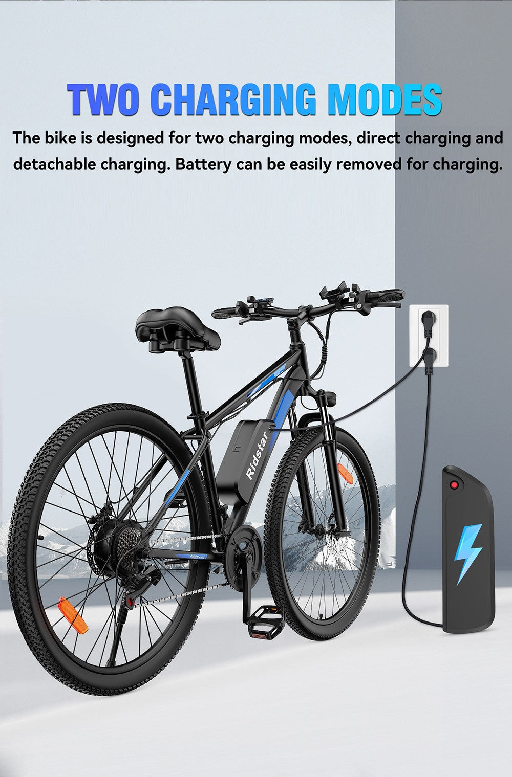 Elektrokolo Ridstar S29 Pro, motor 1000 W, baterie 48 V 15,6 Ah, pneumatiky 29*2,1 palce, maximální rychlost 48 km/h, dojezd 60 km, mechanická kotoučová brzda, tlumení předních nárazů, řazení Shimano 21 rychlostí