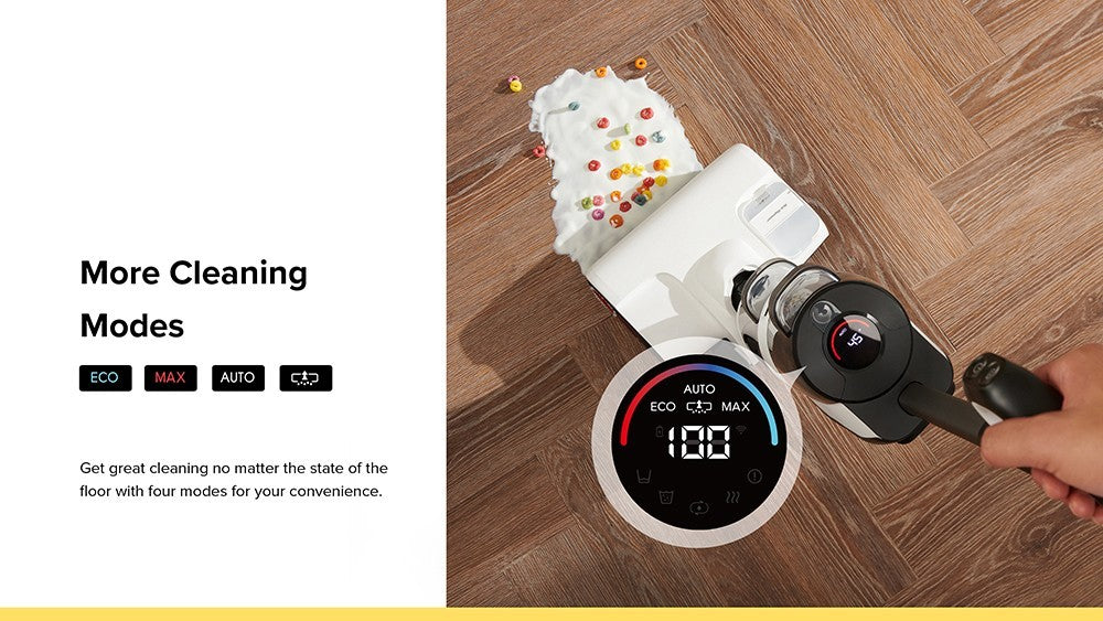 Roborock Dyad Pro Chytrý bezdrátový mokro-suchý vysavač 17000Pa Výkonný sací výkon Dvojité válce Čištění okrajů Samočištění Horkovzdušný samosušící Doba provozu 43 minut LED displej Ovládání aplikací a hlasová upozornění - Černý