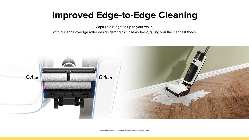 Roborock Dyad Pro Chytrý bezdrátový mokro-suchý vysavač 17000Pa Výkonný sací výkon Dvojité válce Čištění okrajů Samočištění Horkovzdušný samosušící Doba provozu 43 minut LED displej Ovládání aplikací a hlasová upozornění - Černý