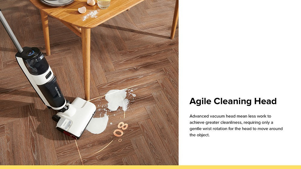 Roborock Dyad Pro Chytrý bezdrátový mokro-suchý vysavač 17000Pa Výkonný sací výkon Dvojité válce Čištění okrajů Samočištění Horkovzdušný samosušící Doba provozu 43 minut LED displej Ovládání aplikací a hlasová upozornění - Černý