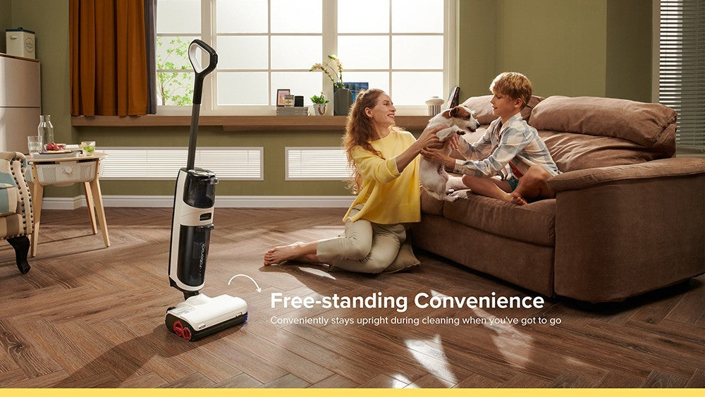 Roborock Dyad Pro Chytrý bezdrátový mokro-suchý vysavač 17000Pa Výkonný sací výkon Dvojité válce Čištění okrajů Samočištění Horkovzdušný samosušící Doba provozu 43 minut LED displej Ovládání aplikací a hlasová upozornění - Černý