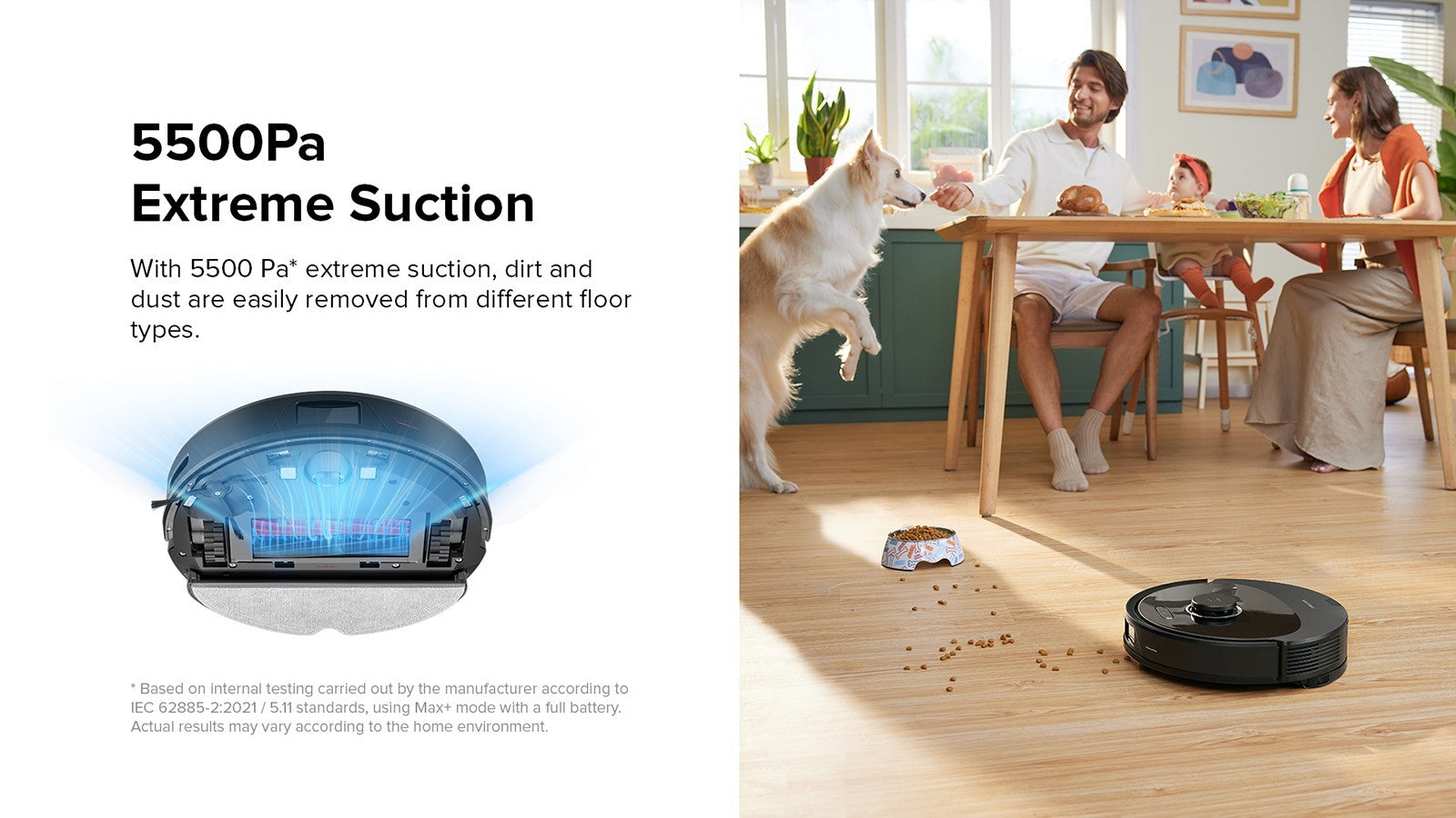 Robotický vysavač Roborock Q8 Max, sací výkon 5500 Pa, kartáč DuoRoller, navigace LDS, nádoba na prach 470 ml, nádržka na vodu 350 ml