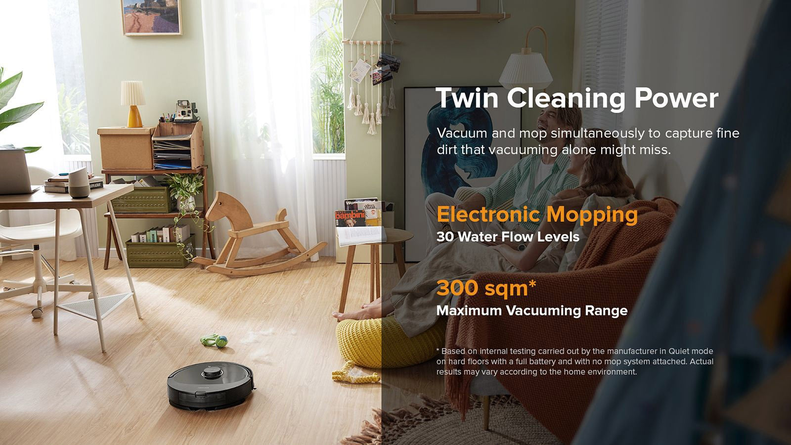 Robotický vysavač Roborock Q8 Max, sací výkon 5500 Pa, kartáč DuoRoller, navigace LDS, nádoba na prach 470 ml, nádržka na vodu 350 ml