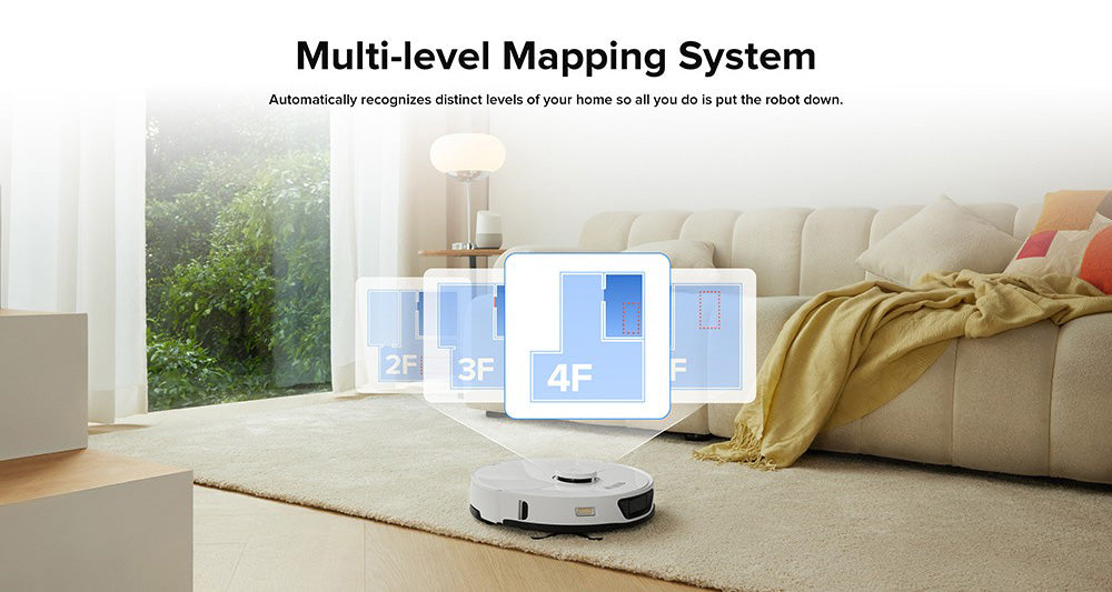 Robotický vysavač Roborock S7 Max Ultra, sací výkon 5500 Pa, automatické sušení, samočištění a vyprazdňování, vytírání VibraRise, reaktivní technologie vyhýbání se překážkám, rychlé a mimošpičkové nabíjení - bílý