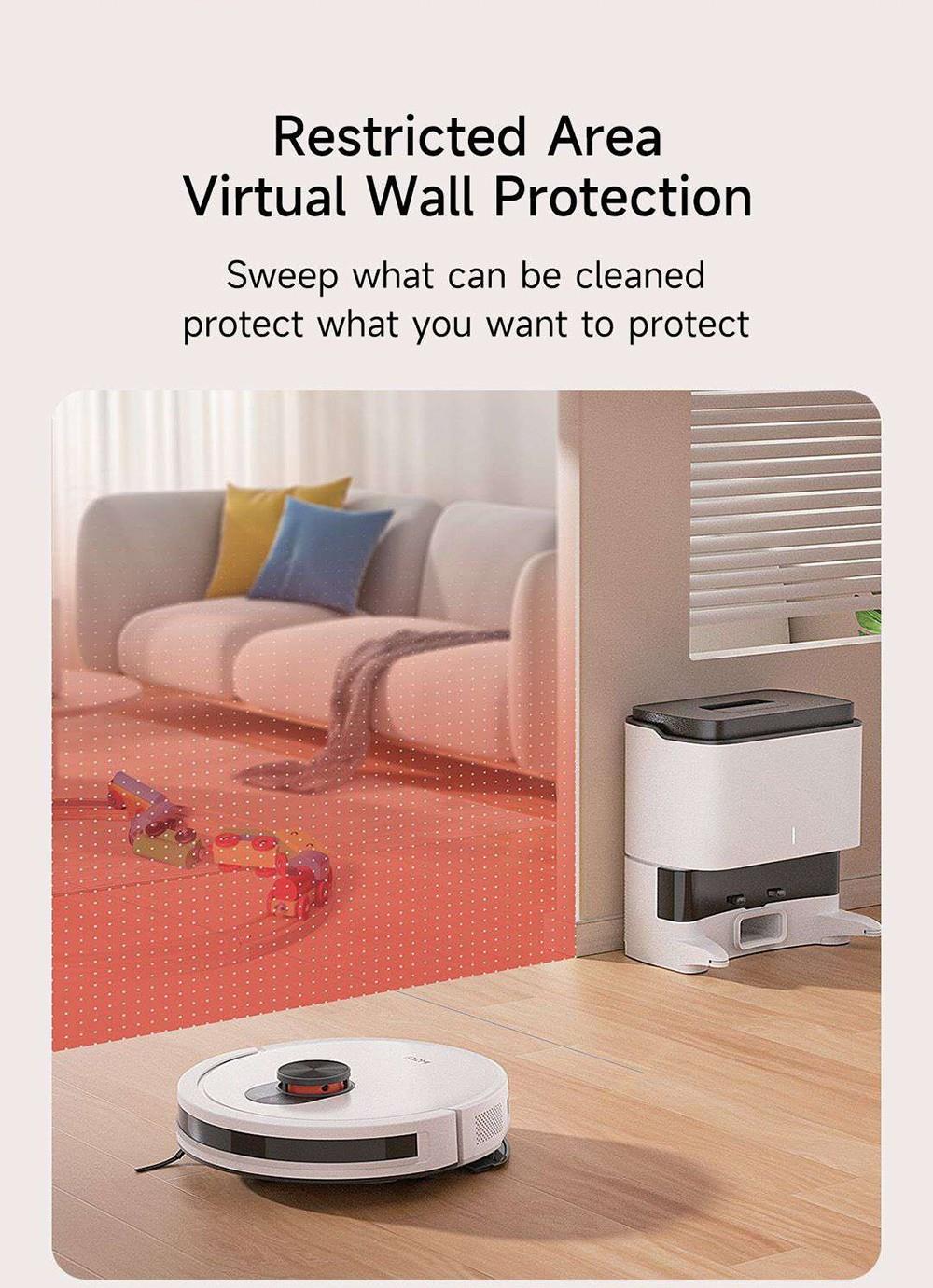 Xiaomi ROIDMI EVE CC Robotický vysavač Automatické sběr prachu 2 v 1 Vysávání a mopování 4000Pa Výkonné sací výkon LDS Laserová navigace Baterie 3200mAh 180 minut provozu Nádrž na vodu 290ML Nádoba na prach 260ML Ovládání pomocí aplikace - Bílá