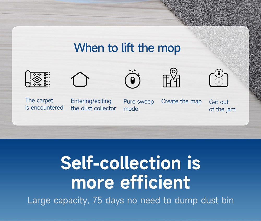 Xiaomi ROIDMI EVE Max Robotický vysavač a mop s inteligentním sběrem prachu, vysoký sací výkon 5000Pa, podpora Google Assistant Alexa a ovládání aplikací Mi Home