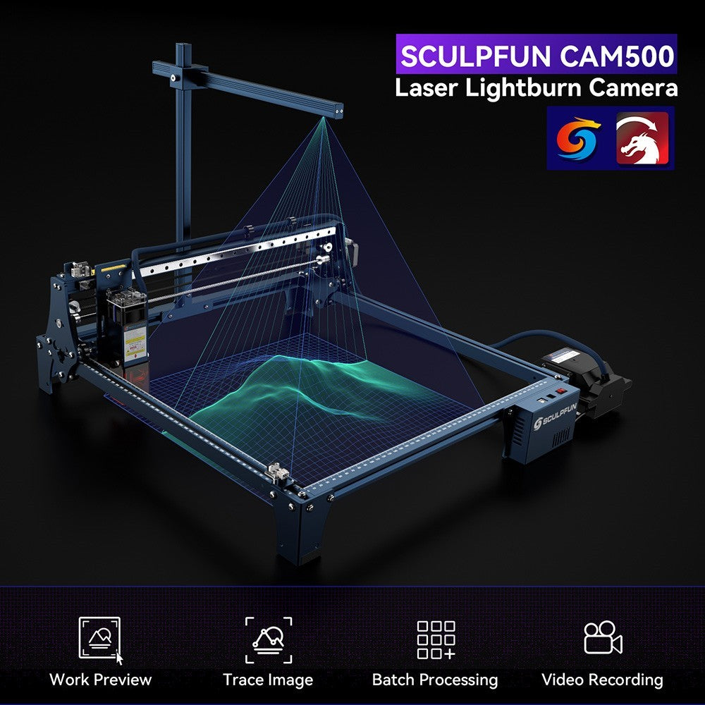 Laserová gravírovací kamera SCULPFUN CAM500, 5 megapixelů, přesné polohování, trasování obrazu, záznam procesu