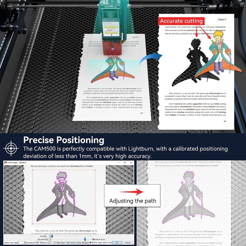 Laserová gravírovací kamera SCULPFUN CAM500, 5 megapixelů, přesné polohování, trasování obrazu, záznam procesu