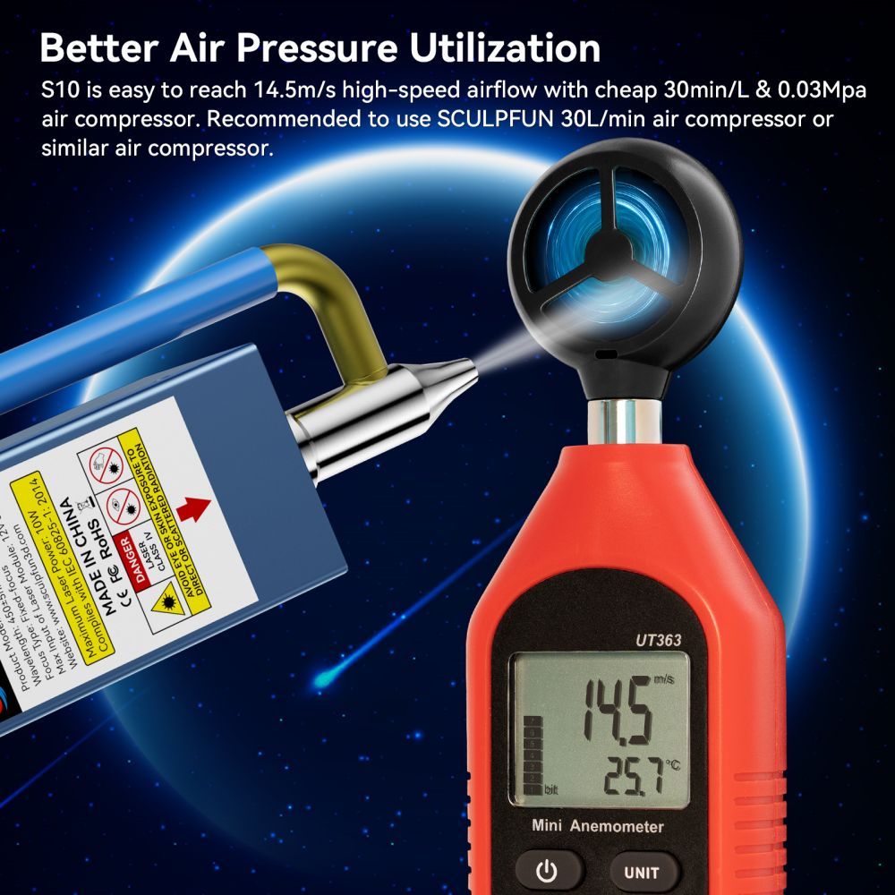 Sada laserových modulů SCULPFUN S10 10W s pevnou zaostřovací hlavou pro laserový gravírovací a řezací stroj s ultrajemným stlačeným bodem 0,08 mm