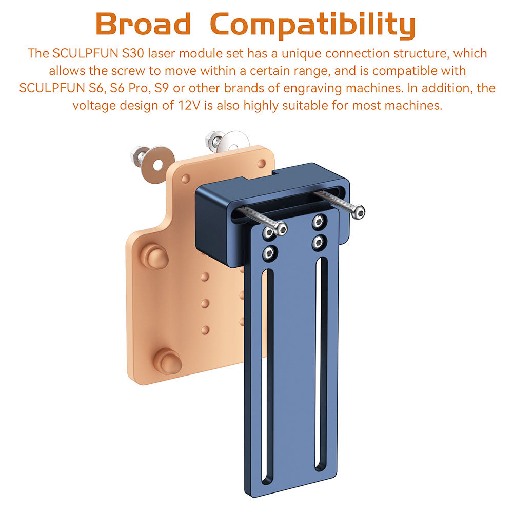 Sada laserového modulu SCULPFUN S30 Pro 10W, pevné zaostření, vestavěný vzduchový asistent, vyměnitelný objektiv, čistý řez