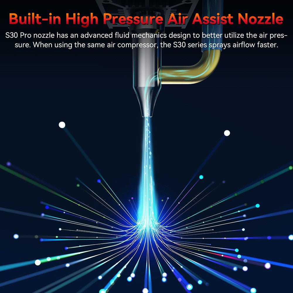 Sada laserového modulu SCULPFUN S30 Pro 10W, pevné zaostření, vestavěný vzduchový asistent, vyměnitelný objektiv, čistý řez