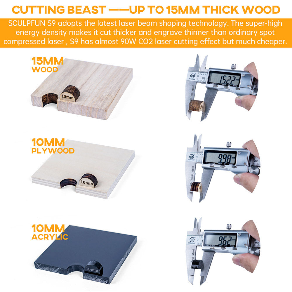 Laserový gravírovací stroj Sculpfun S9, celokovový CNC laserový gravírovací stroj, 5,5 W, vysoce přesná gravírovací plocha 410x420 mm