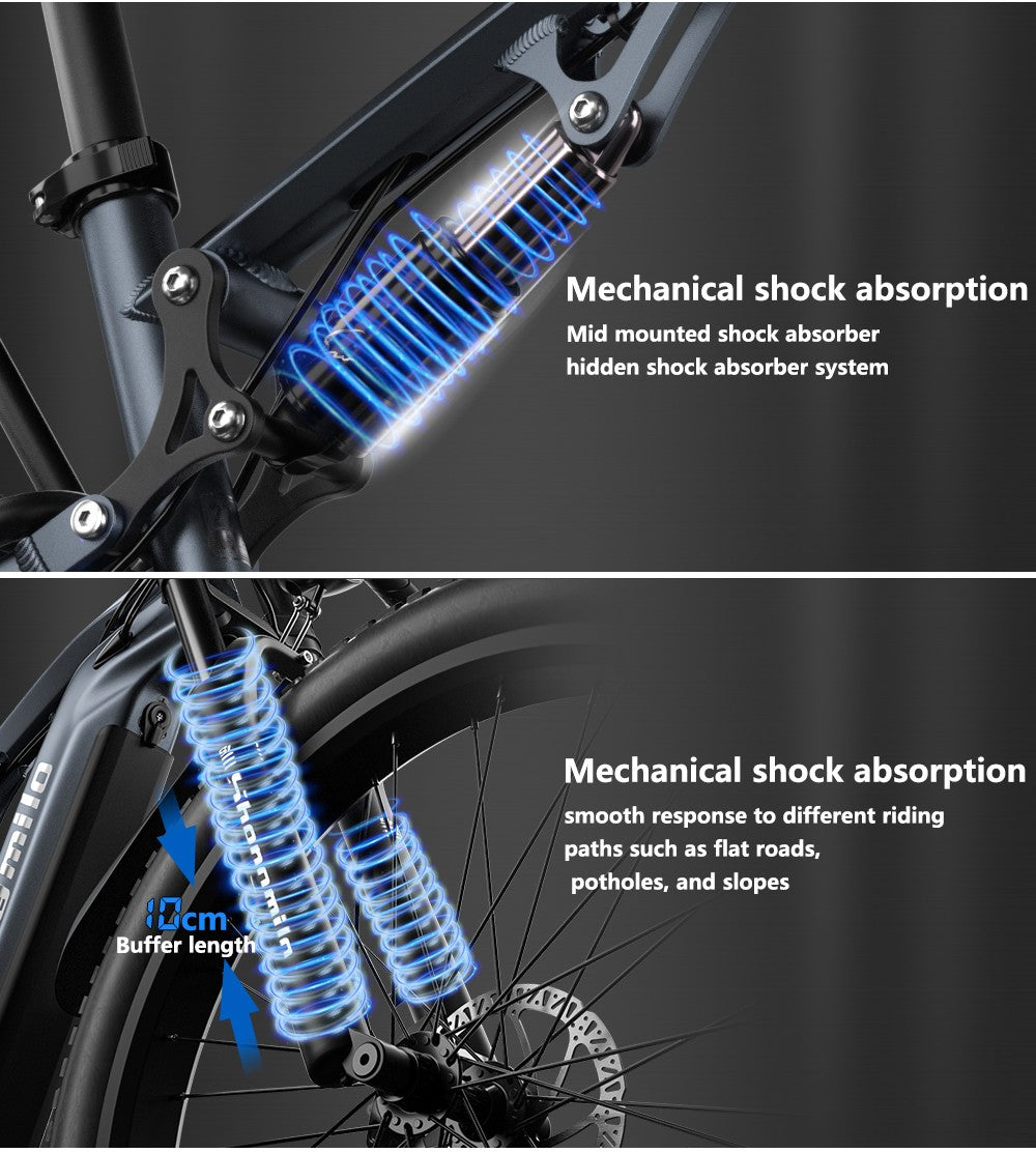 Shengmilo MX05 26palcové horské elektrokolo s tlustými pneumatikami, motor Bafang 500 W, maximální rychlost 42 km/h, baterie 48 V 15 Ah, dojezd 60 km, dvojité olejové kotoučové brzdy