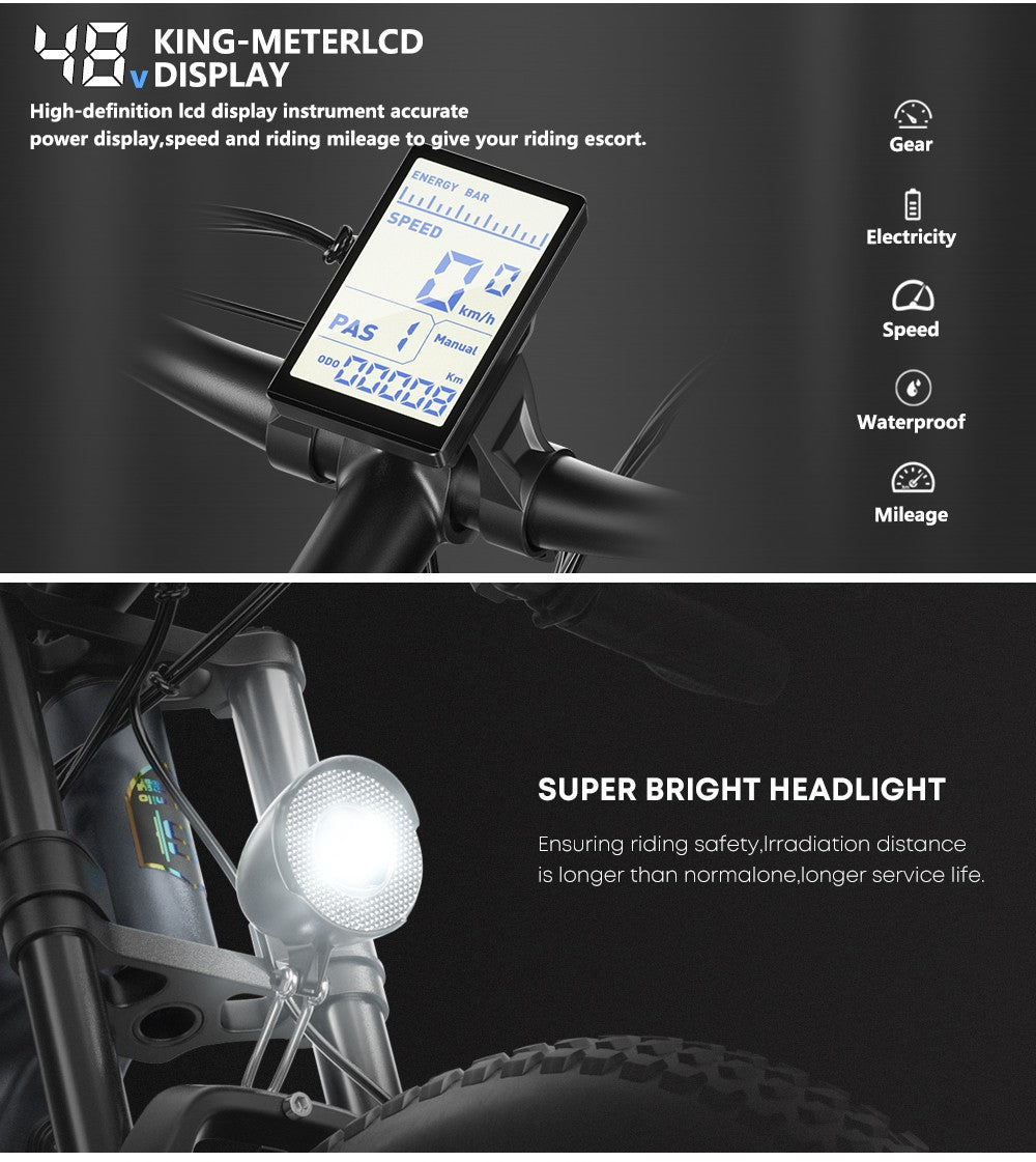 Shengmilo MX05 26palcové horské elektrokolo s tlustými pneumatikami, motor Bafang 500 W, maximální rychlost 42 km/h, baterie 48 V 15 Ah, dojezd 60 km, dvojité olejové kotoučové brzdy
