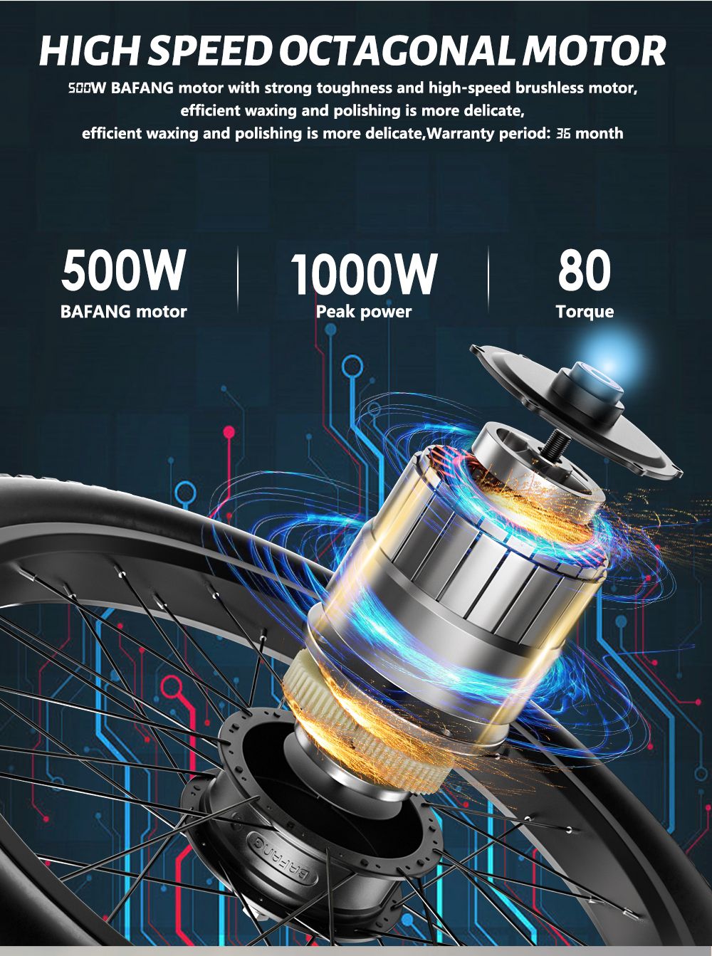 Shengmilo MX05 26palcové horské elektrokolo s tlustými pneumatikami, motor Bafang 500 W, maximální rychlost 42 km/h, baterie 48 V 15 Ah, dojezd 60 km, dvojité olejové kotoučové brzdy