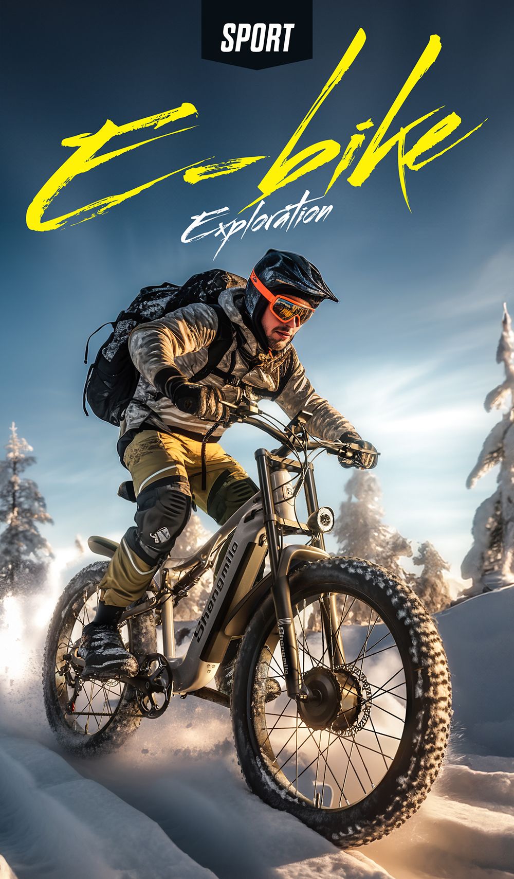 Elektrokolo Shengmilo S600, motor 1000 W*2, baterie 48 V 17,5 Ah, pneumatiky 26 palců, maximální rychlost 42 km/h, maximální dojezd 90 km, mechanická kotoučová brzda, přední vidlice s dvojitým ramenem, zadní tlumič, řazení Shimano 7 rychlostí