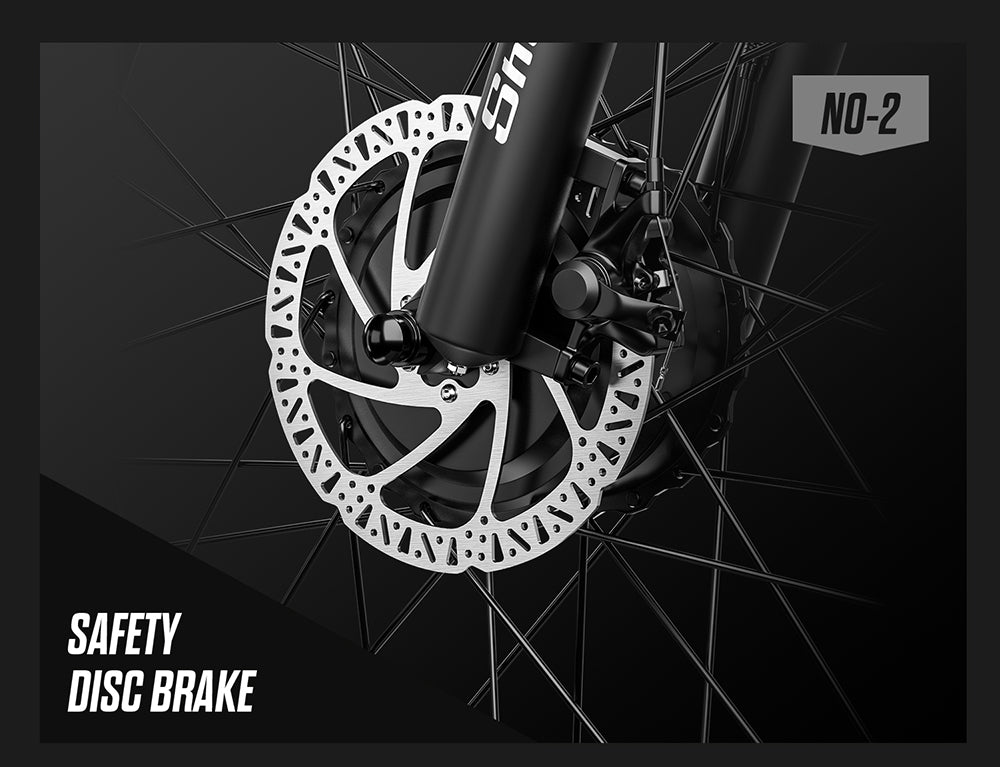 Elektrokolo Shengmilo S600, motor 1000 W*2, baterie 48 V 17,5 Ah, pneumatiky 26 palců, maximální rychlost 42 km/h, maximální dojezd 90 km, mechanická kotoučová brzda, přední vidlice s dvojitým ramenem, zadní tlumič, řazení Shimano 7 rychlostí