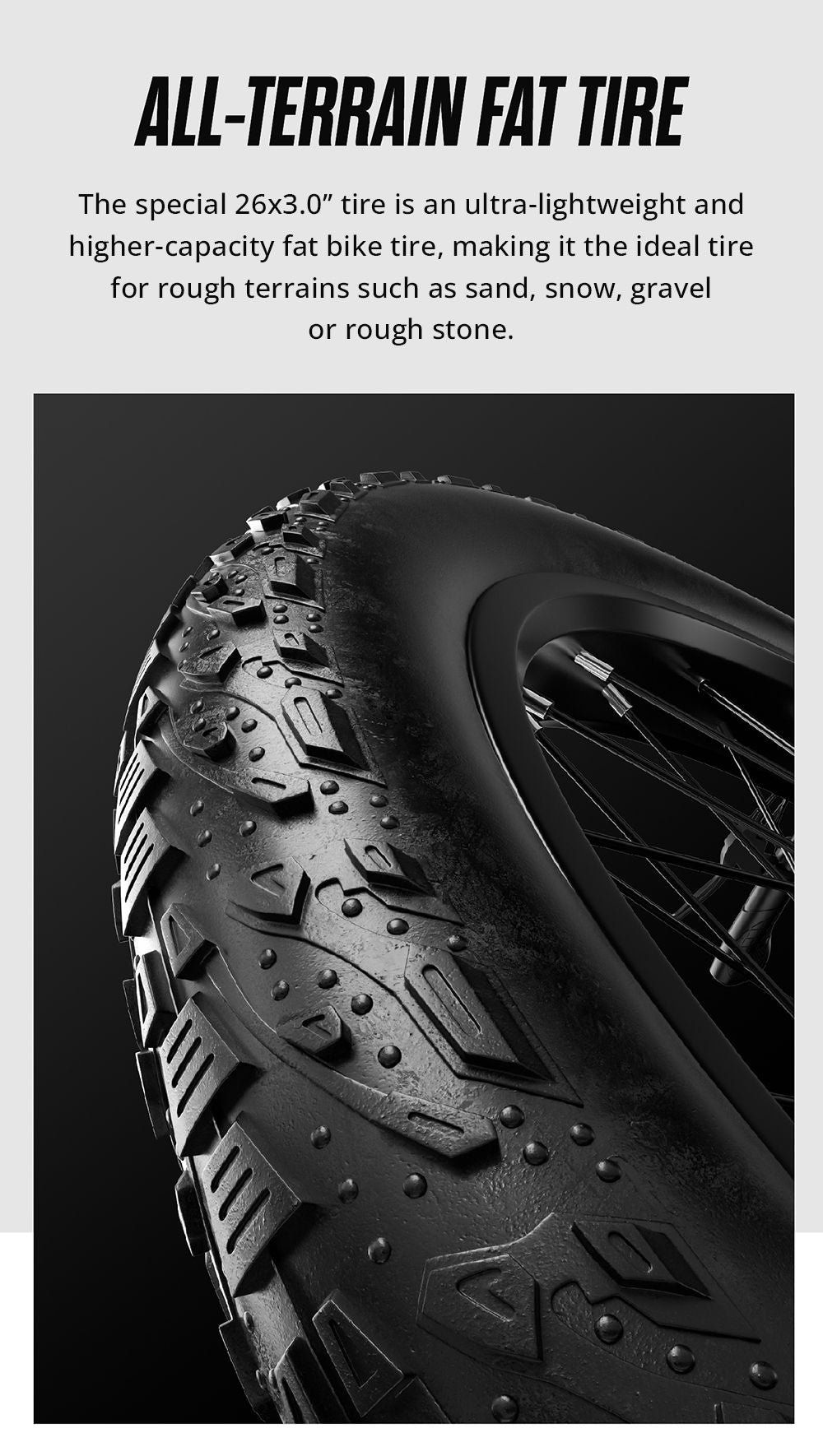 Elektrokolo Shengmilo S600, motor 1000 W*2, baterie 48 V 17,5 Ah, pneumatiky 26 palců, maximální rychlost 42 km/h, maximální dojezd 90 km, mechanická kotoučová brzda, přední vidlice s dvojitým ramenem, zadní tlumič, řazení Shimano 7 rychlostí