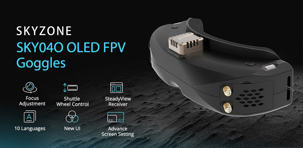 Skyzone SKY04O OLED FPV brýle s rozlišením 1024x768 a přijímačem SteadyView 5,8 GHz