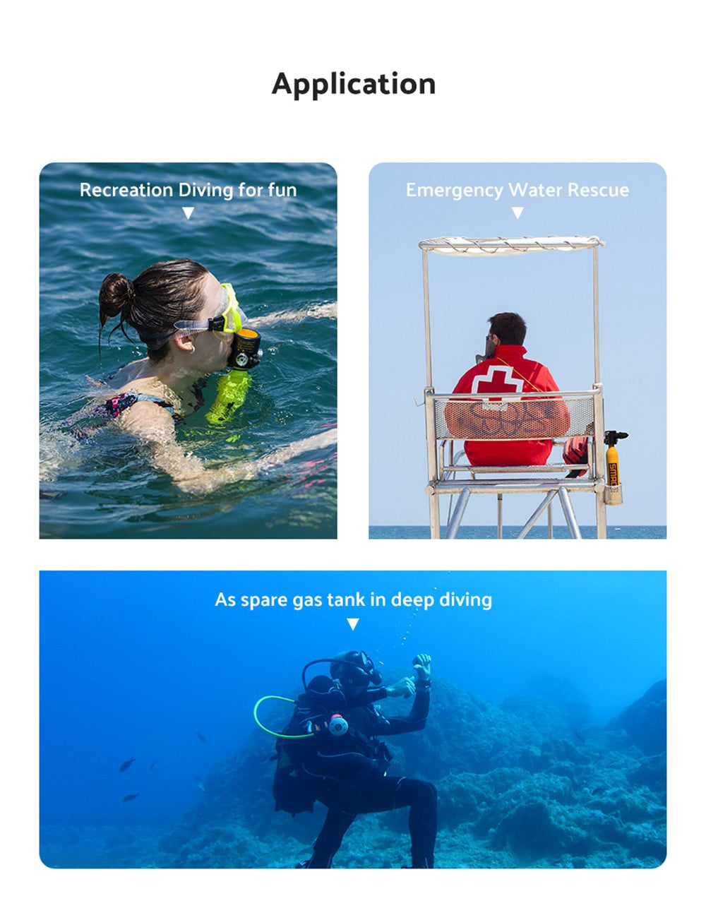 SMACO S300 Plus 0,5l mini potápěčská lahev - černá