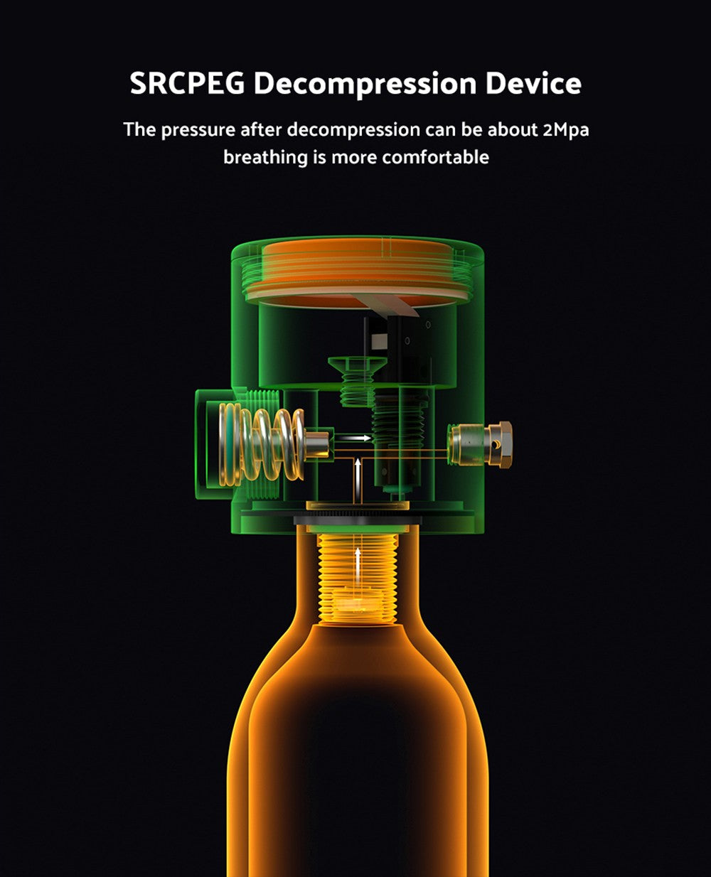 SMACO S300 Plus 0,5l mini potápěčská lahev - černá