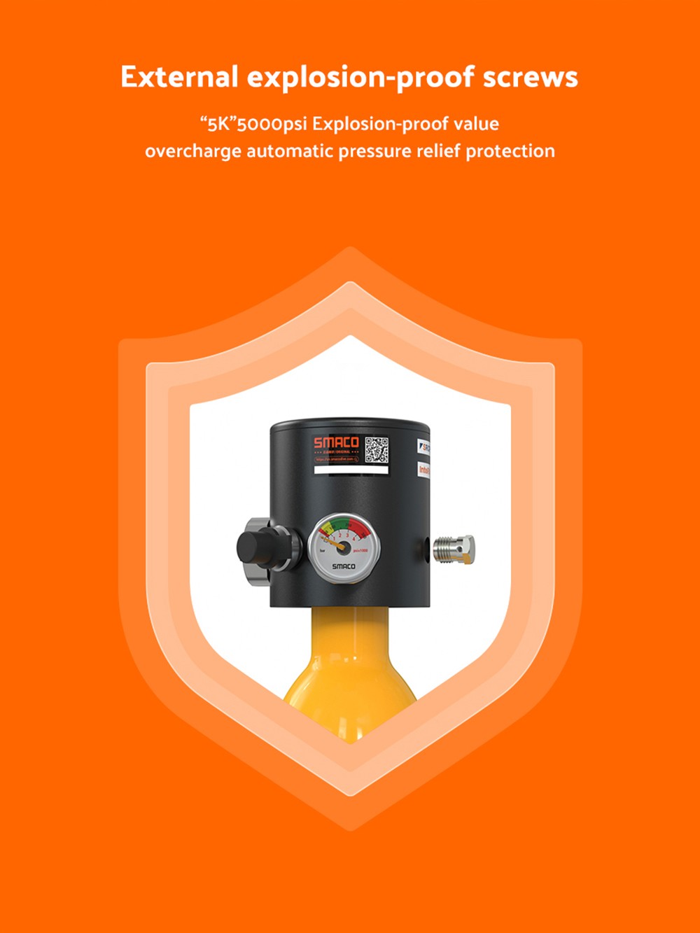 SMACO S300 Plus 0,5l mini potápěčská lahev - černá