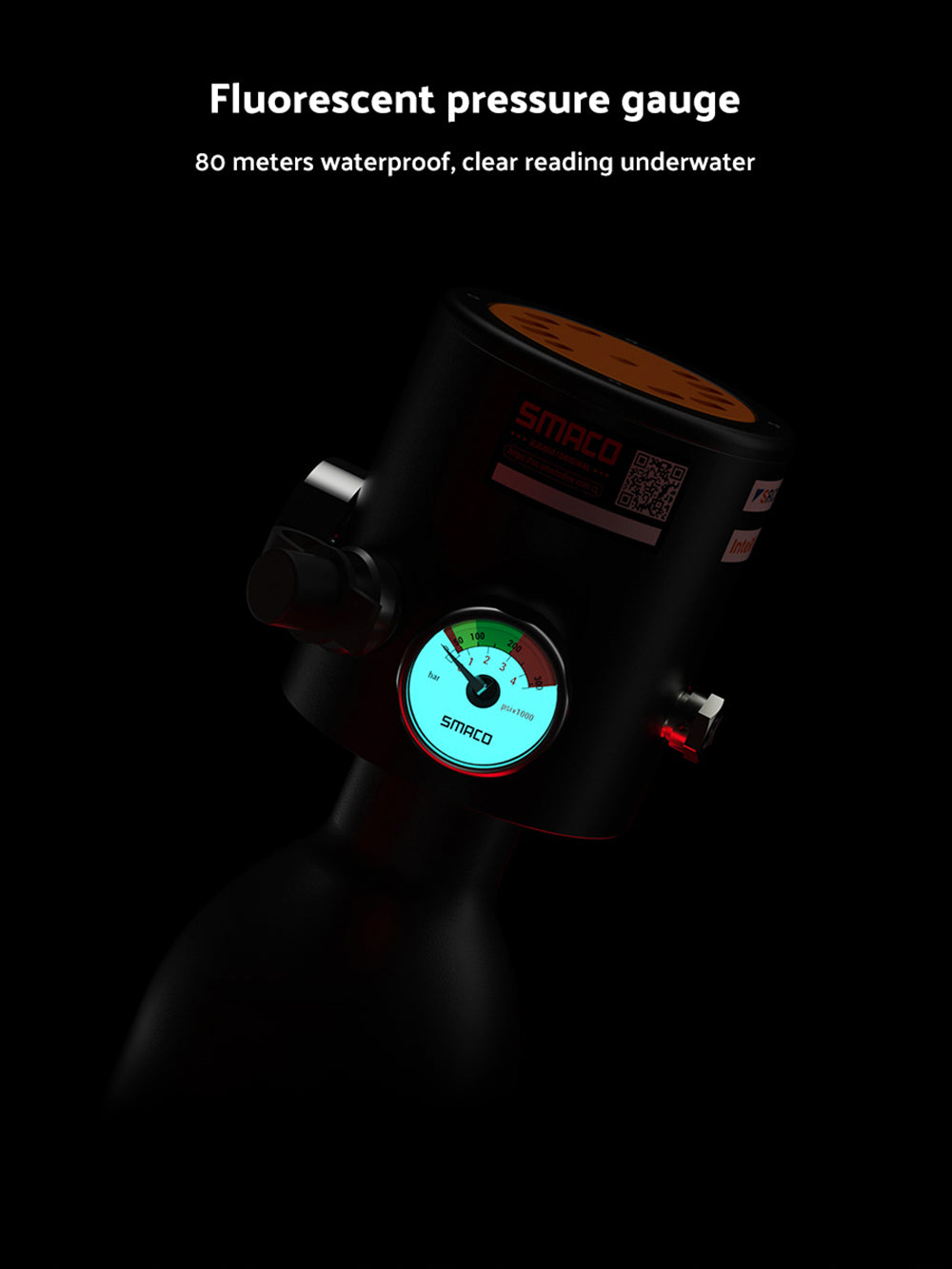 SMACO S300 Plus 0,5l mini potápěčská lahev - černá