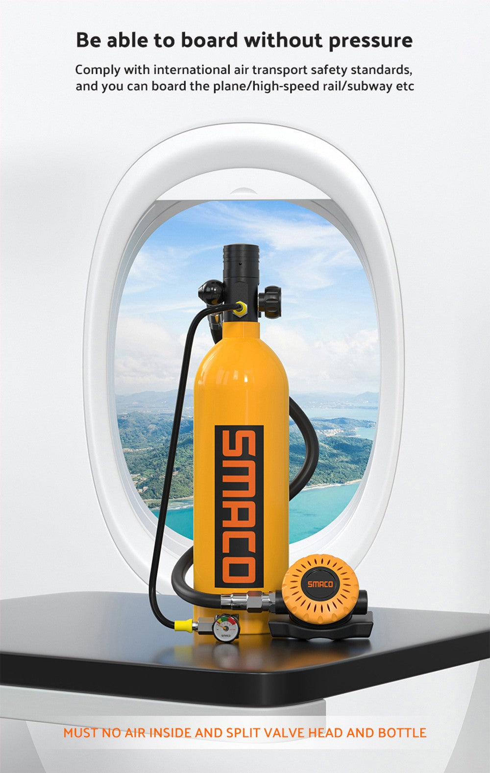 Potápěčská lahev SMACO S400 Pro 1l - černá