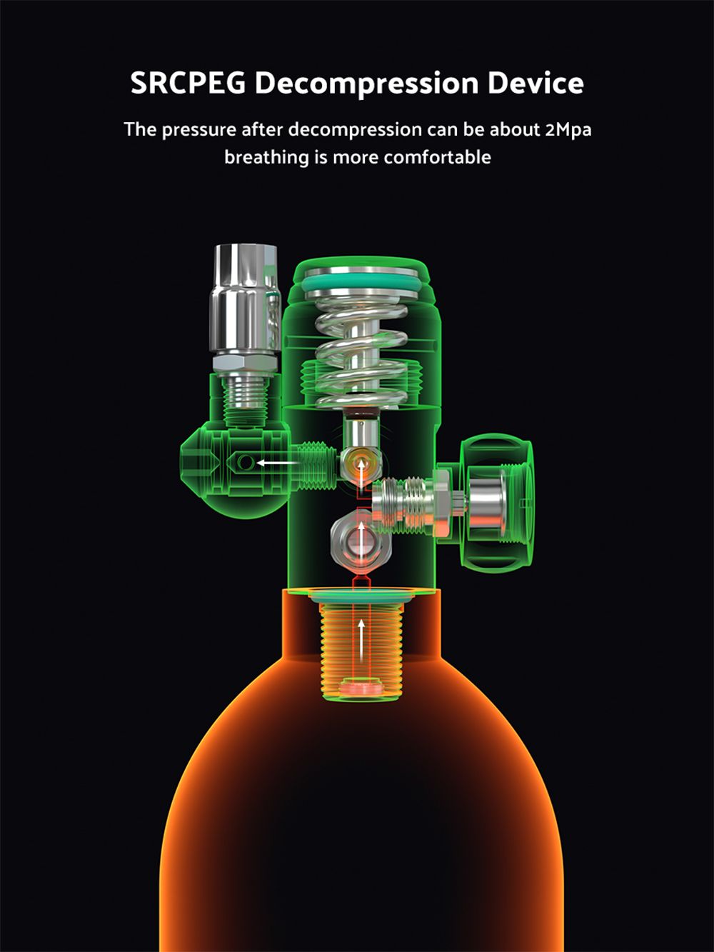 Potápěčská lahev SMACO S700 Plus 2L - černá