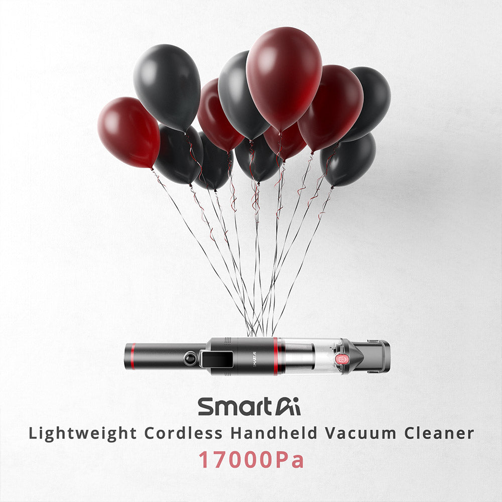 Ruční bezdrátový vysavač SmartAI H5, sací výkon 17 kPa, výkon 145 W, doba provozu 30 minut, LED displej