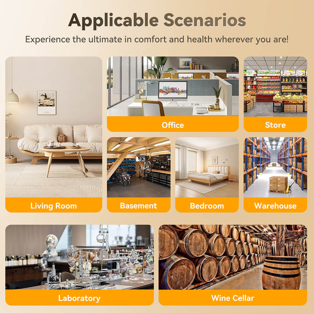 Odvlhčovač Solayce PD16R-02EE s nádrží na vodu o objemu 3,2 l, hlučností 35 dB a chytrým dotykovým panelem