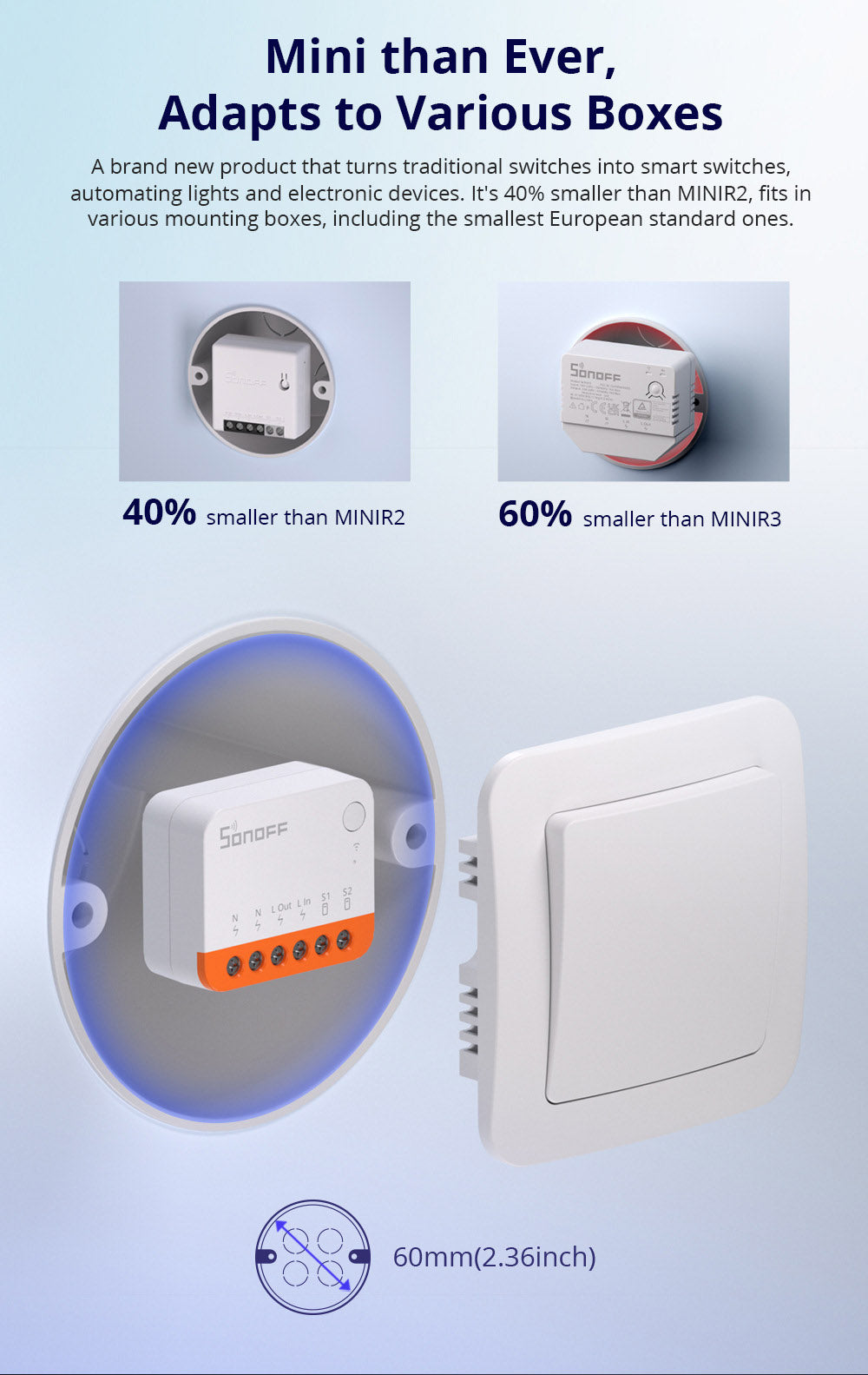 Chytrý WiFi přepínač SONOFF MINI R4 Extreme, externí ovládání přepínačem, DIY modul pro automatizaci chytré domácnosti, funguje s Alexou a Google Home