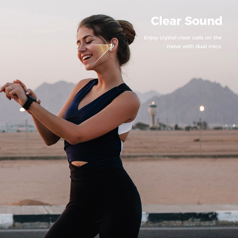 Sluchátka SOUNARC Q3, Bluetooth 5.3, vodotěsnost IPX5, až 20 hodin přehrávání - béžová