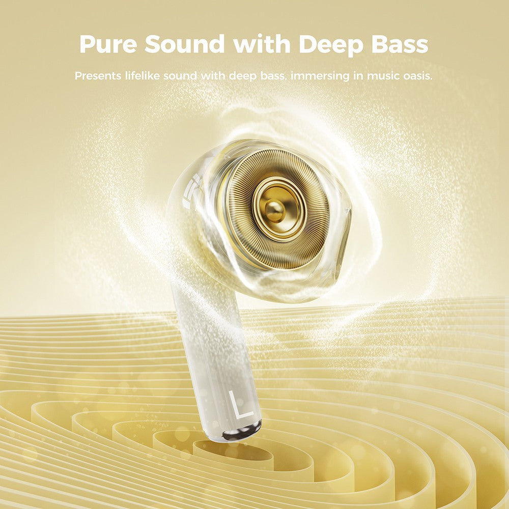 Sluchátka SOUNARC Q3, Bluetooth 5.3, vodotěsnost IPX5, až 20 hodin přehrávání - béžová