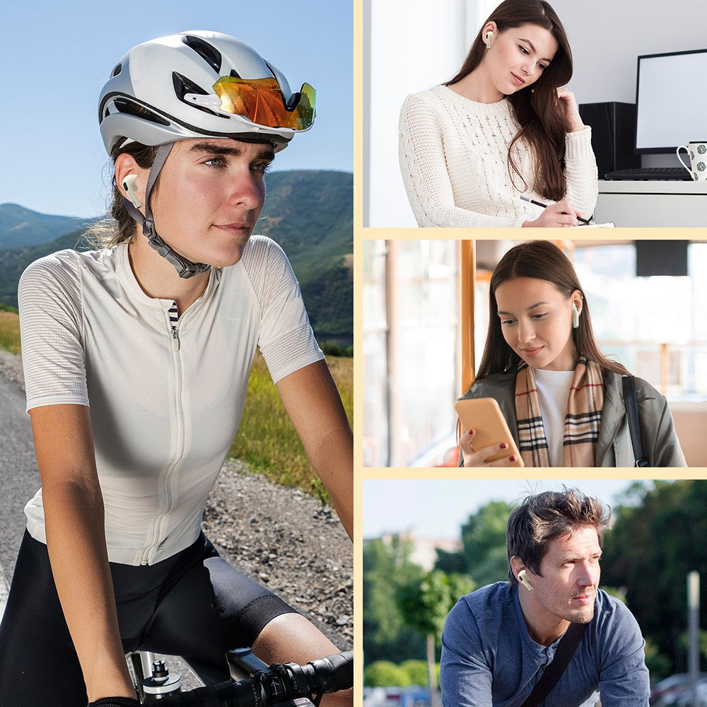 Sluchátka SOUNARC Q3, Bluetooth 5.3, vodotěsnost IPX5, až 20 hodin přehrávání - béžová