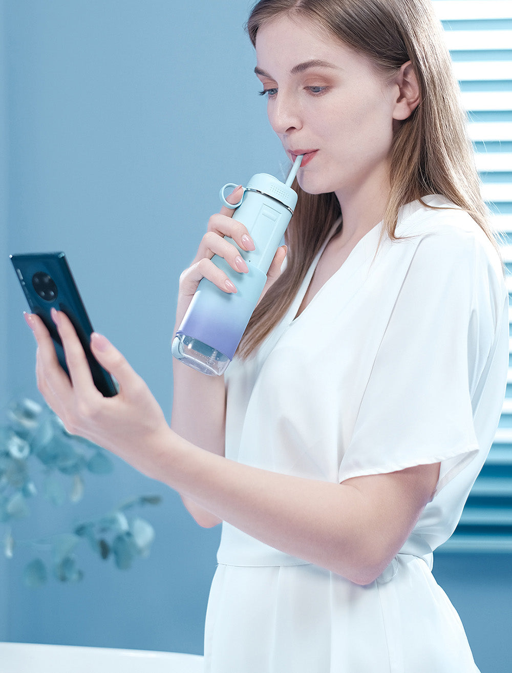 SUNUO C3 PRO Inteligentní vizuální ústní irigátor Zubní myčka s UV sterilizací, 5MP HD kamerou, WiFi připojením, vodotěsností IPX7 - bílá