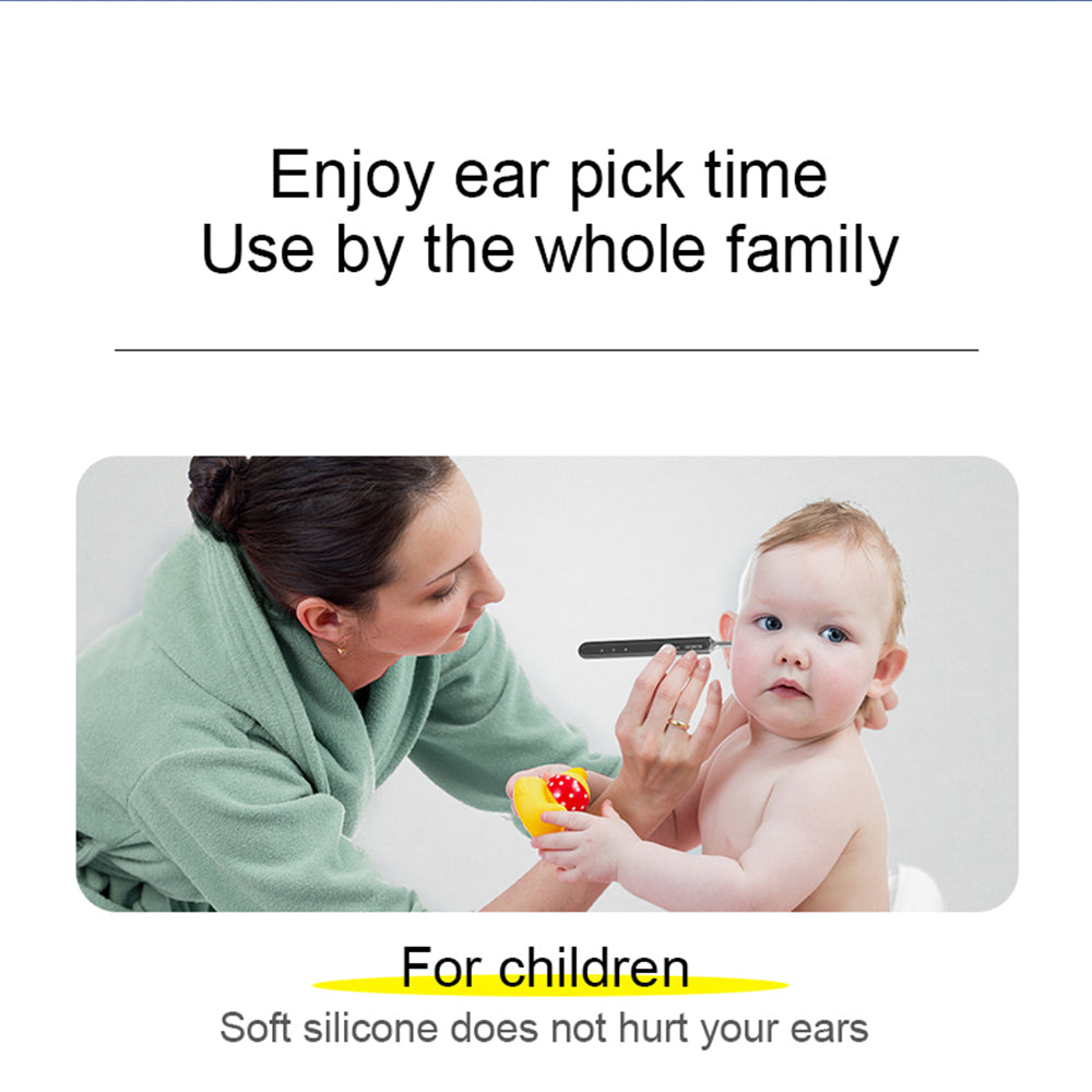 SUNUO X8 Chytrý vizuální čistič uší, odstraňování akné, 5MP HD kamera, 6osý gyroskop, silikonové nástavce do uší, WiFi připojení