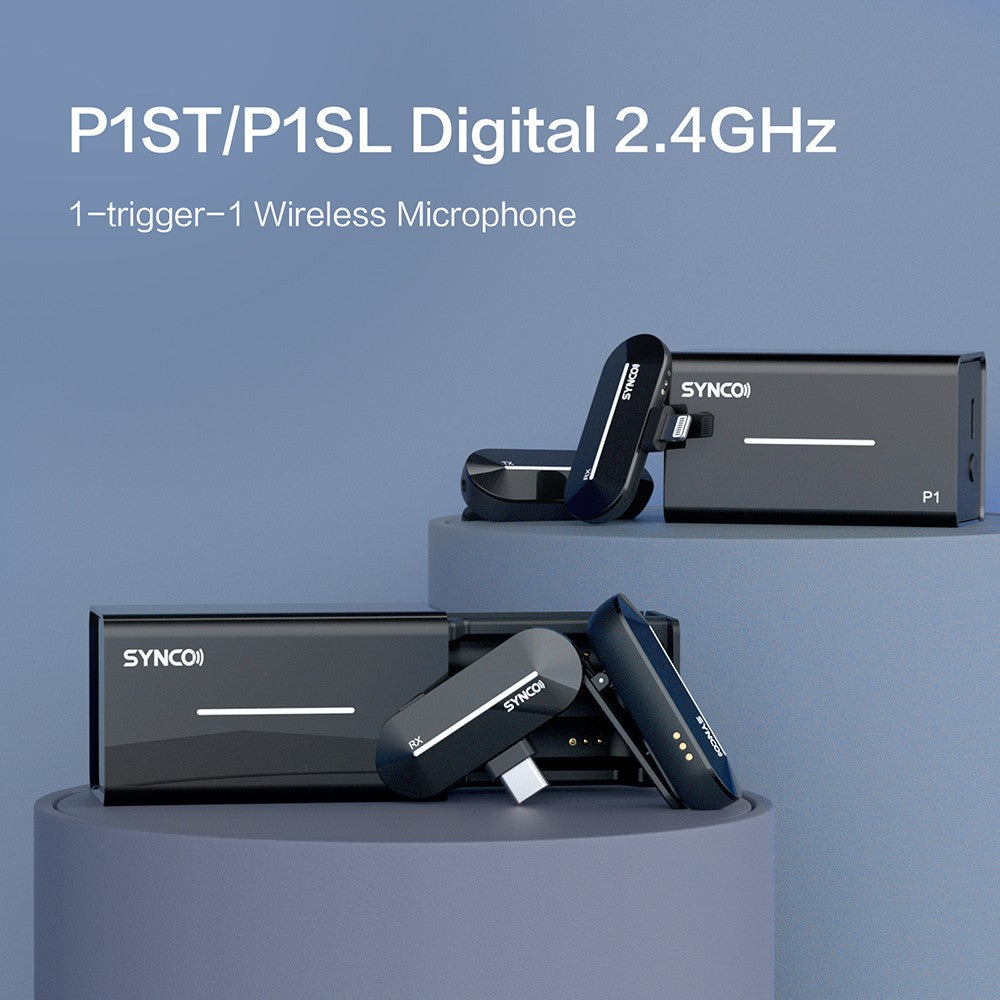 Bezdrátový kondenzátorový mikrofon SYNCO P1S pro zařízení Android s konektorem Type-C, automatické párování kontaktů, přenos 150 m - přijímač Type-C