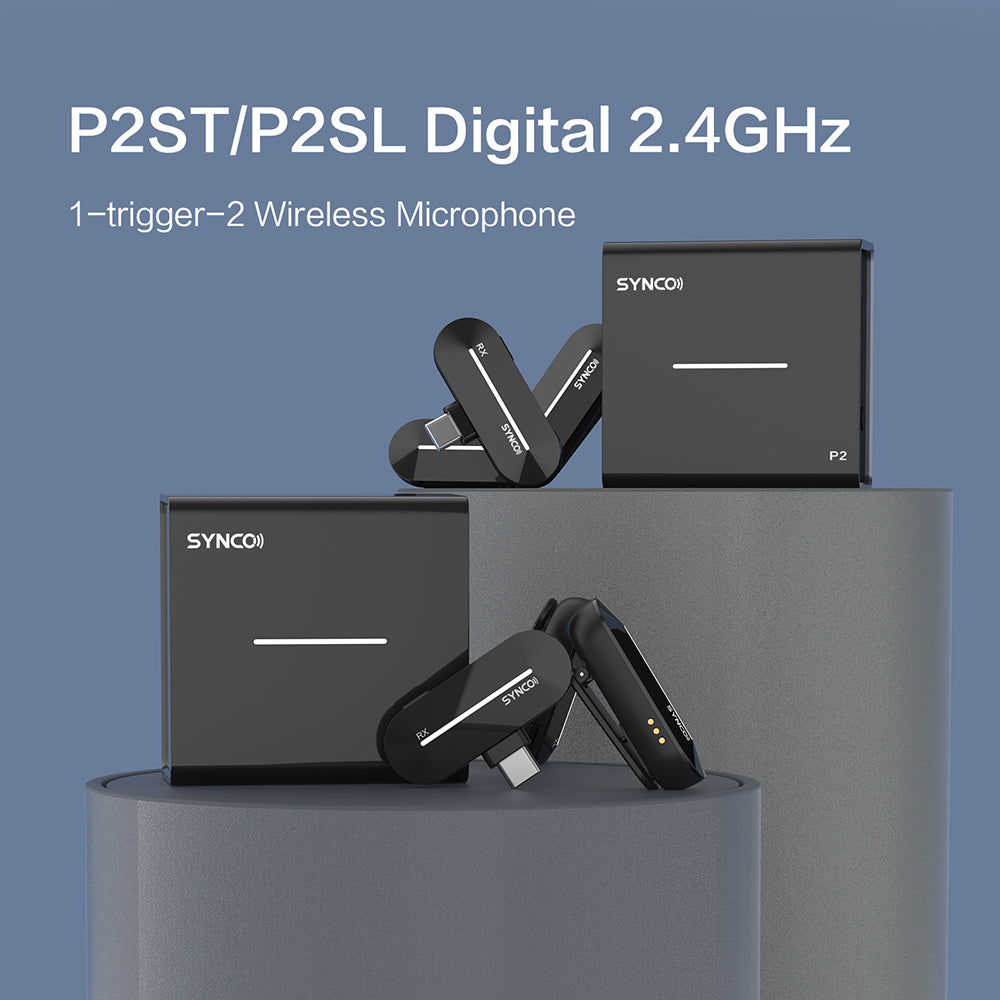 Bezdrátový kondenzátorový mikrofon SYNCO P2S pro zařízení Android s konektorem Type-C, automatické párování, přenos 150 m, rychlé nabíjení - přijímač s konektorem Type-C