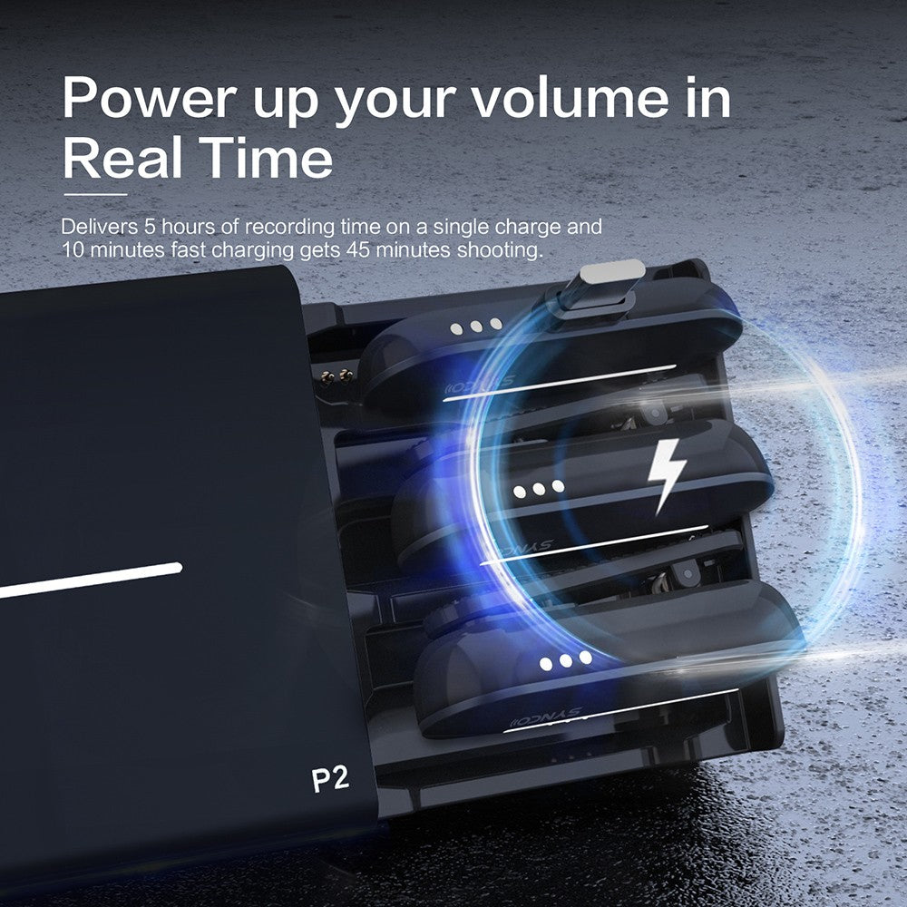 Bezdrátový kondenzátorový mikrofon SYNCO P2S pro zařízení Android s konektorem Type-C, automatické párování, přenos 150 m, rychlé nabíjení - přijímač s konektorem Type-C