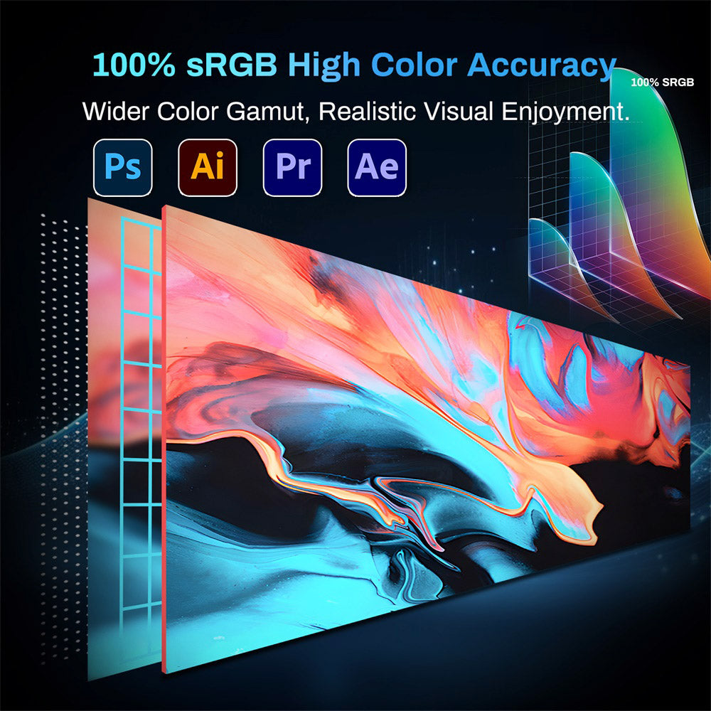 Přenosný monitor TALLPOWER TP-1 15,6 palce, rozlišení 2K Full HD 1920 x 1080, obnovovací frekvence 120 Hz, 100% sRGB, pozorovací úhel 178°, 2x USB-C 3.1, 1x HDMI