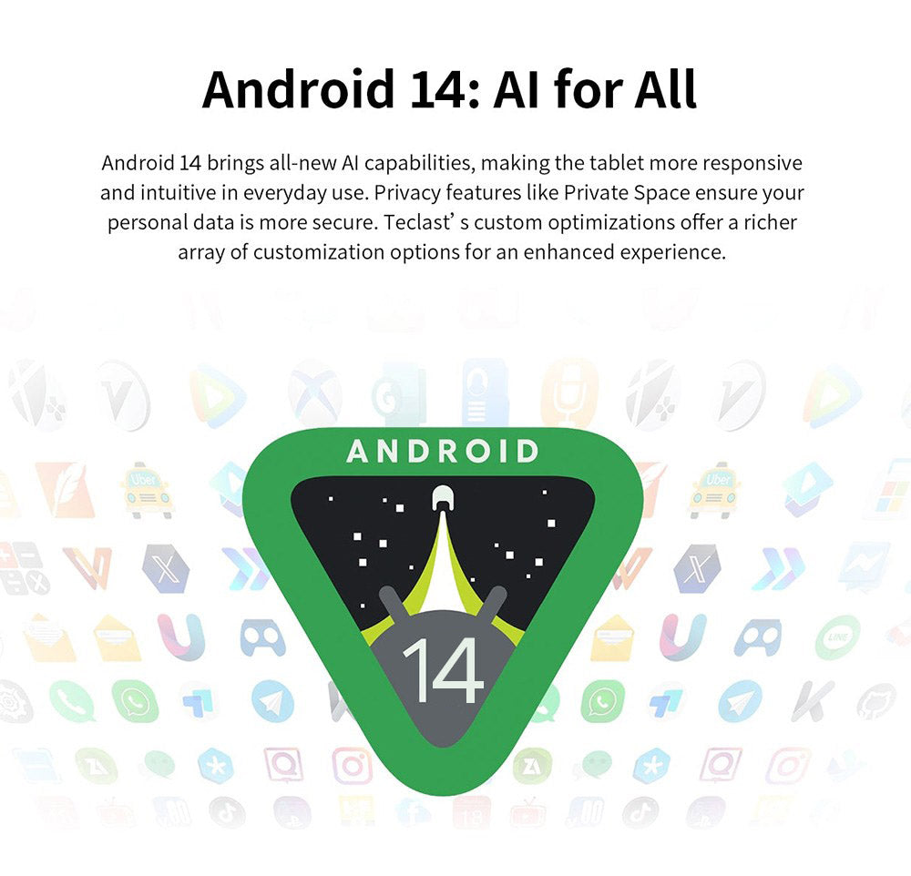 Tablet Teclast P30 10,1 palce, Android 14, 4 GB RAM 64 GB ROM, 5MP AI duální fotoaparát, rozlišení 1280x800, Qcta-Core, baterie 6000 mAh, Type-C/GMS/WiFi/Bluetooth/3,5mm Jack