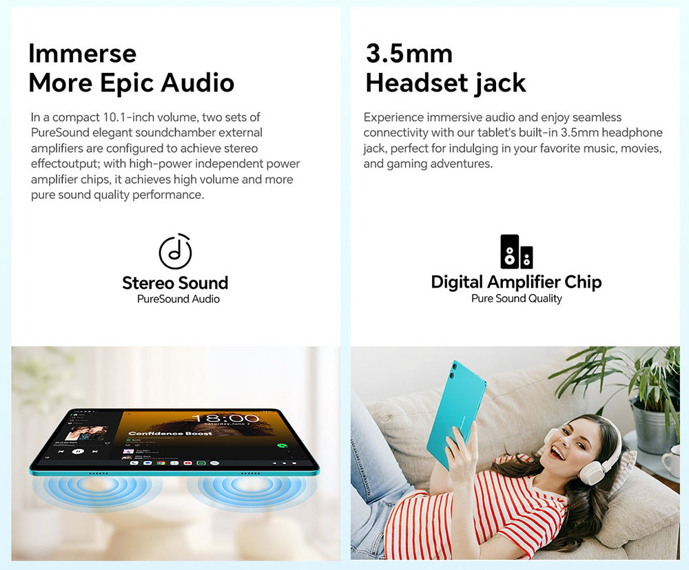 Tablet Teclast P30 10,1 palce, Android 15, 4 GB RAM 64 GB ROM, 5MP AI duální fotoaparát, rozlišení 1280x800, Qcta-Core, baterie 6000 mAh, Type-C/GMS/WiFi/Bluetooth/3,5mm Jack