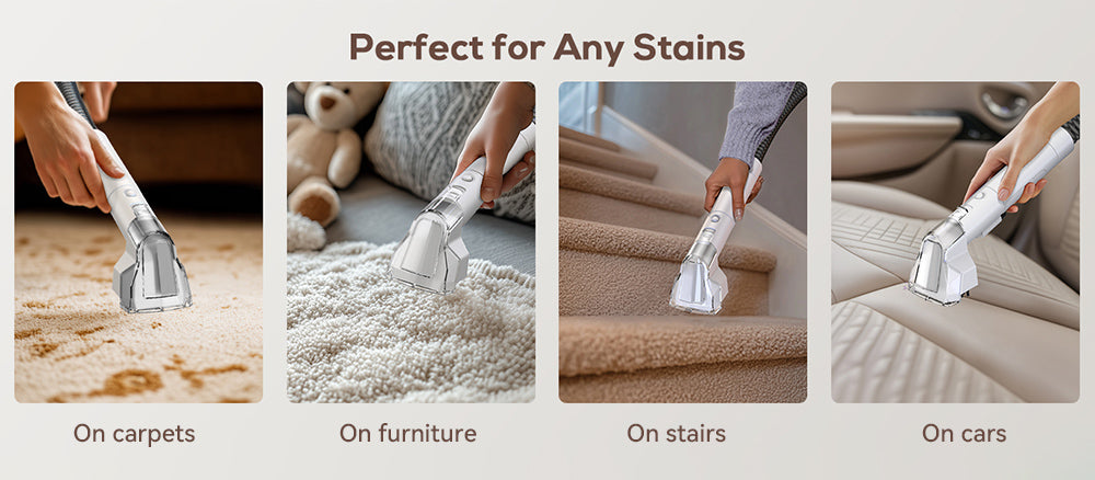 Vysavač na koberce Teendow C5, výkonný sací tlak 11 kPa, nízká hlučnost ≤80 dB, velká nádrž na vodu o objemu 1500 ml