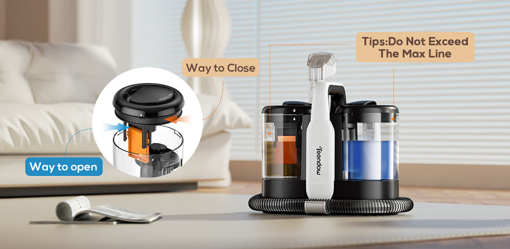 Vysavač na koberce Teendow C5, výkonný sací tlak 11 kPa, nízká hlučnost ≤80 dB, velká nádrž na vodu o objemu 1500 ml