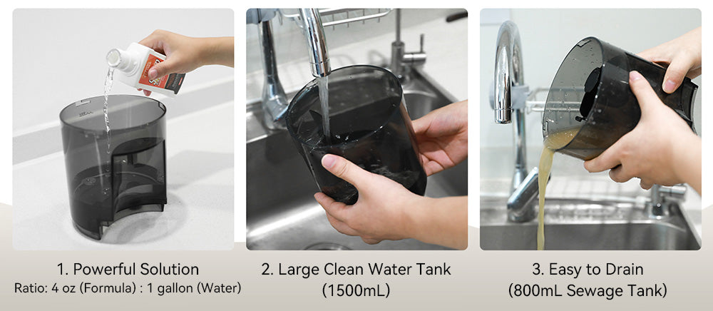 Vysavač na koberce Teendow C5, výkonný sací tlak 11 kPa, nízká hlučnost ≤80 dB, velká nádrž na vodu o objemu 1500 ml